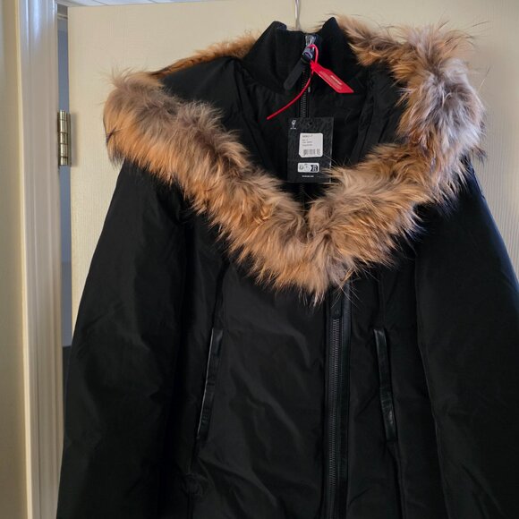 ADALI down coat with natural fur Signature Mackage Collar - Picture 5 of 6